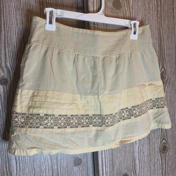 Billabong Skirt 3 Cream Lined Zipper geometric boho a line bohemian beach vacay - Picture 4 of 9